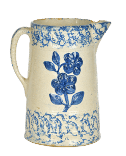 Wild Rose Blue & White Stoneware Pitcher